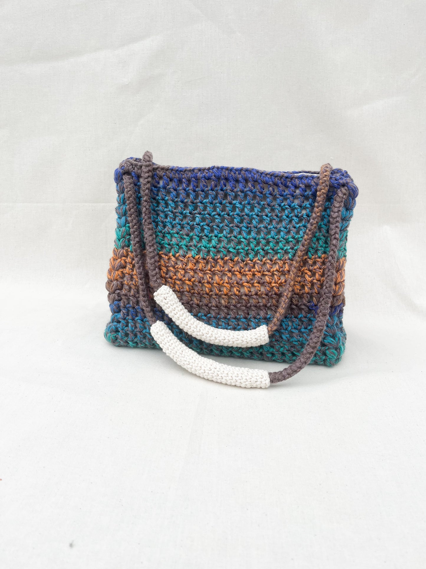 Multicolor Crochet Shoulder Bag / Brown