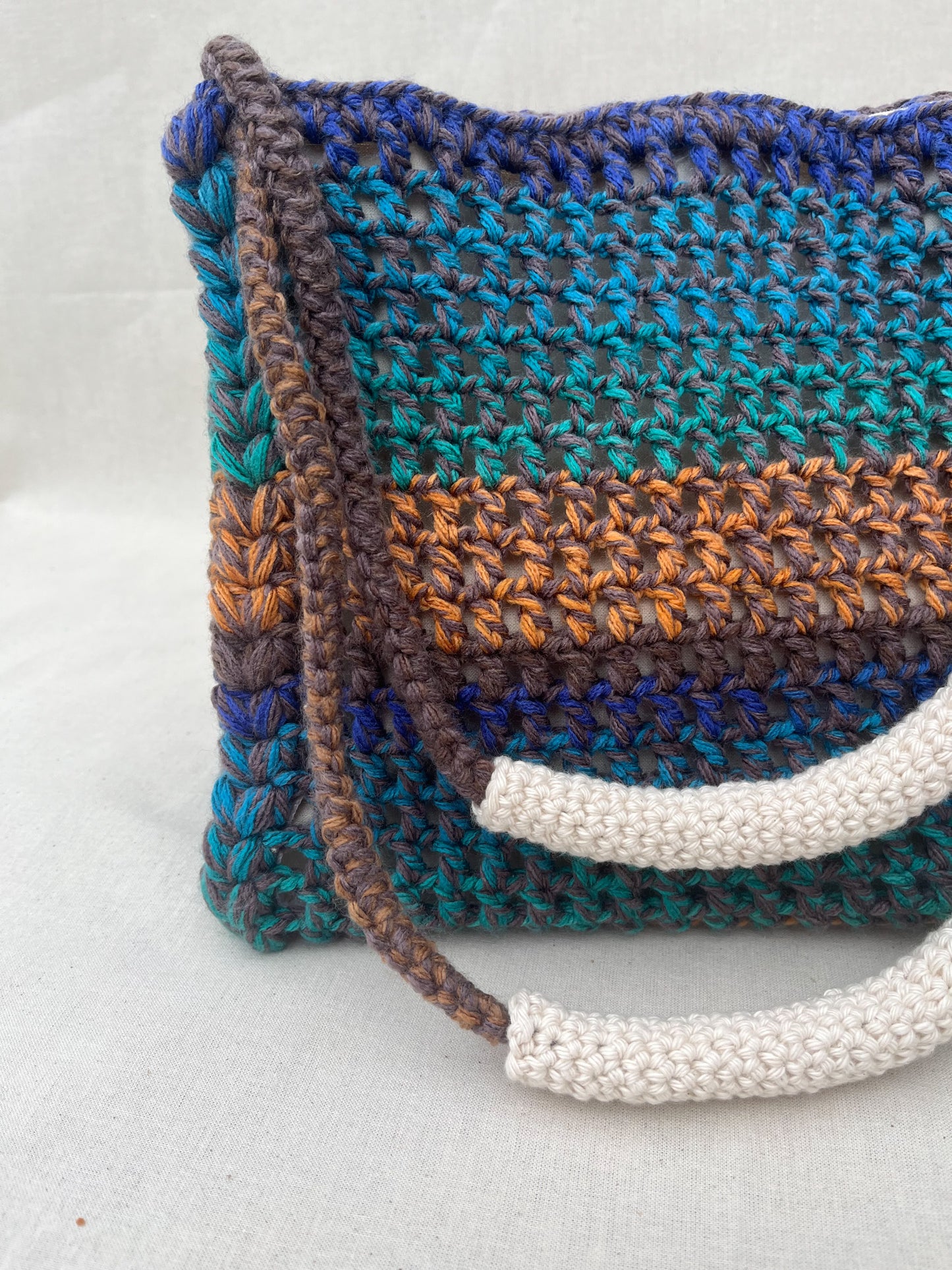 Multicolor Crochet Shoulder Bag / Brown