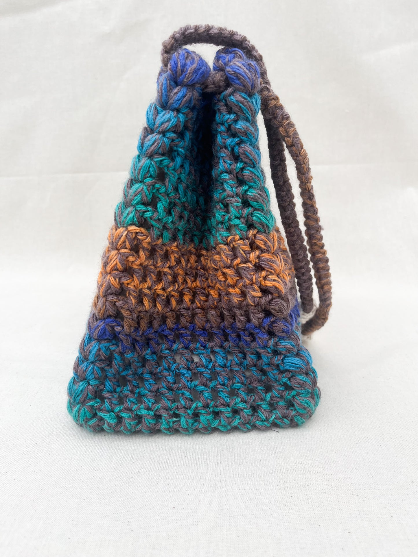 Multicolor Crochet Shoulder Bag / Brown