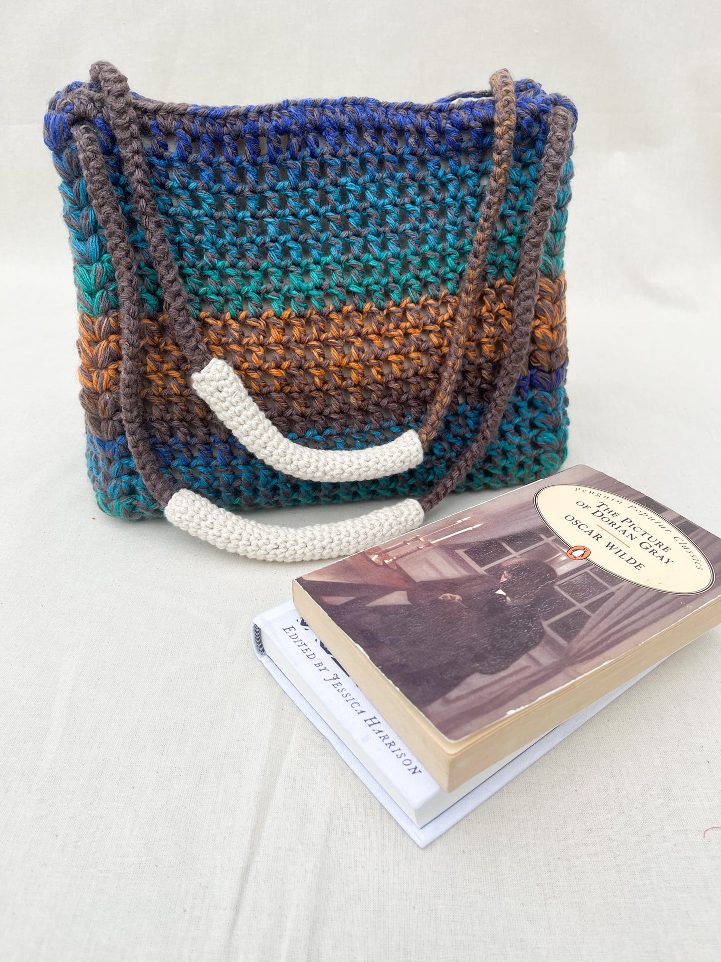 Multicolor Crochet Shoulder Bag / Brown