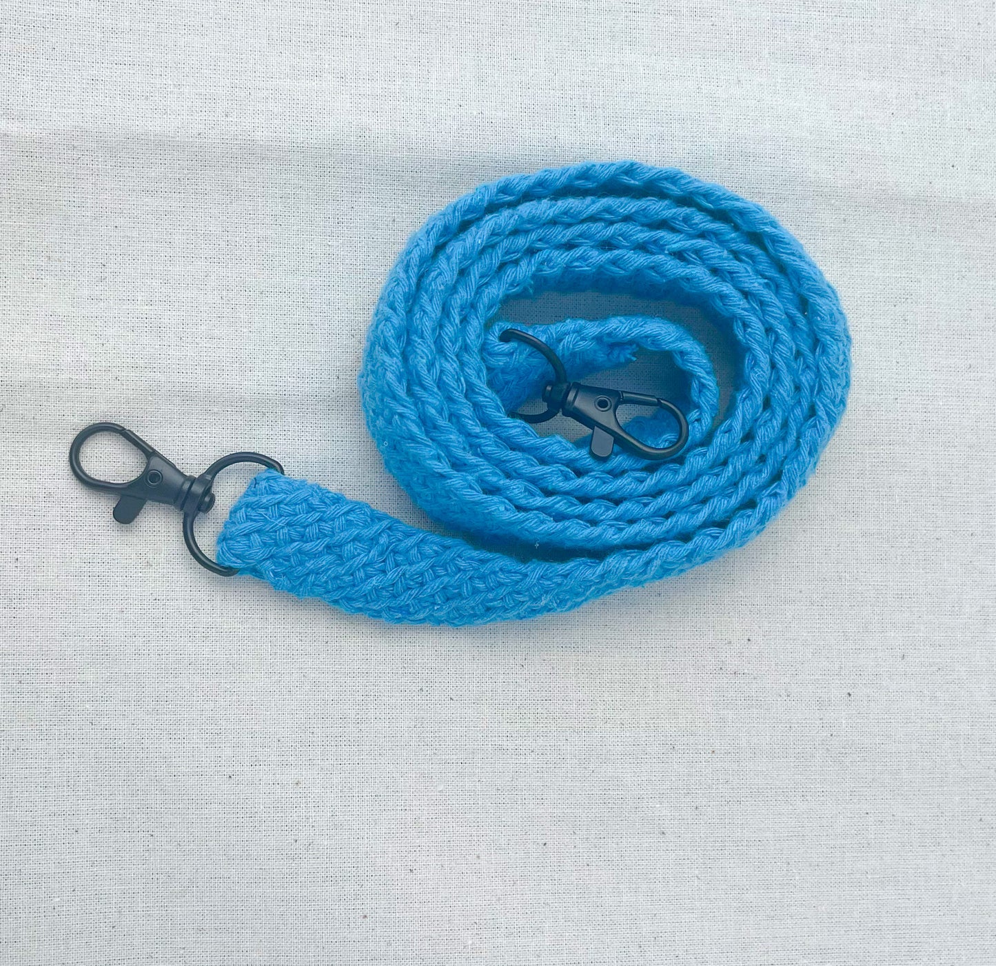 Rose Hand Crochet Crossbody Bag /Blue