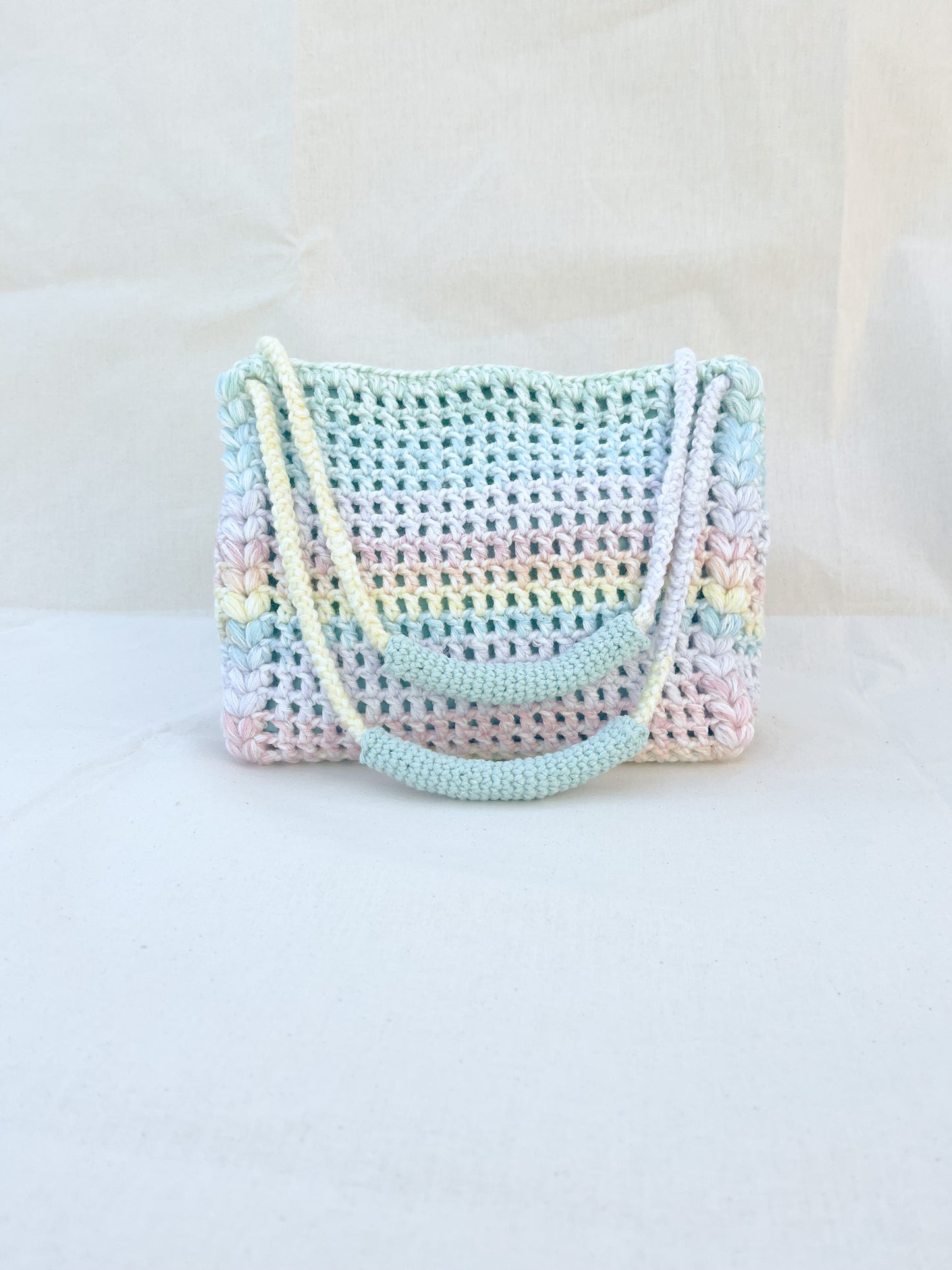 Multicolor Crochet Shoulder Bag / Green