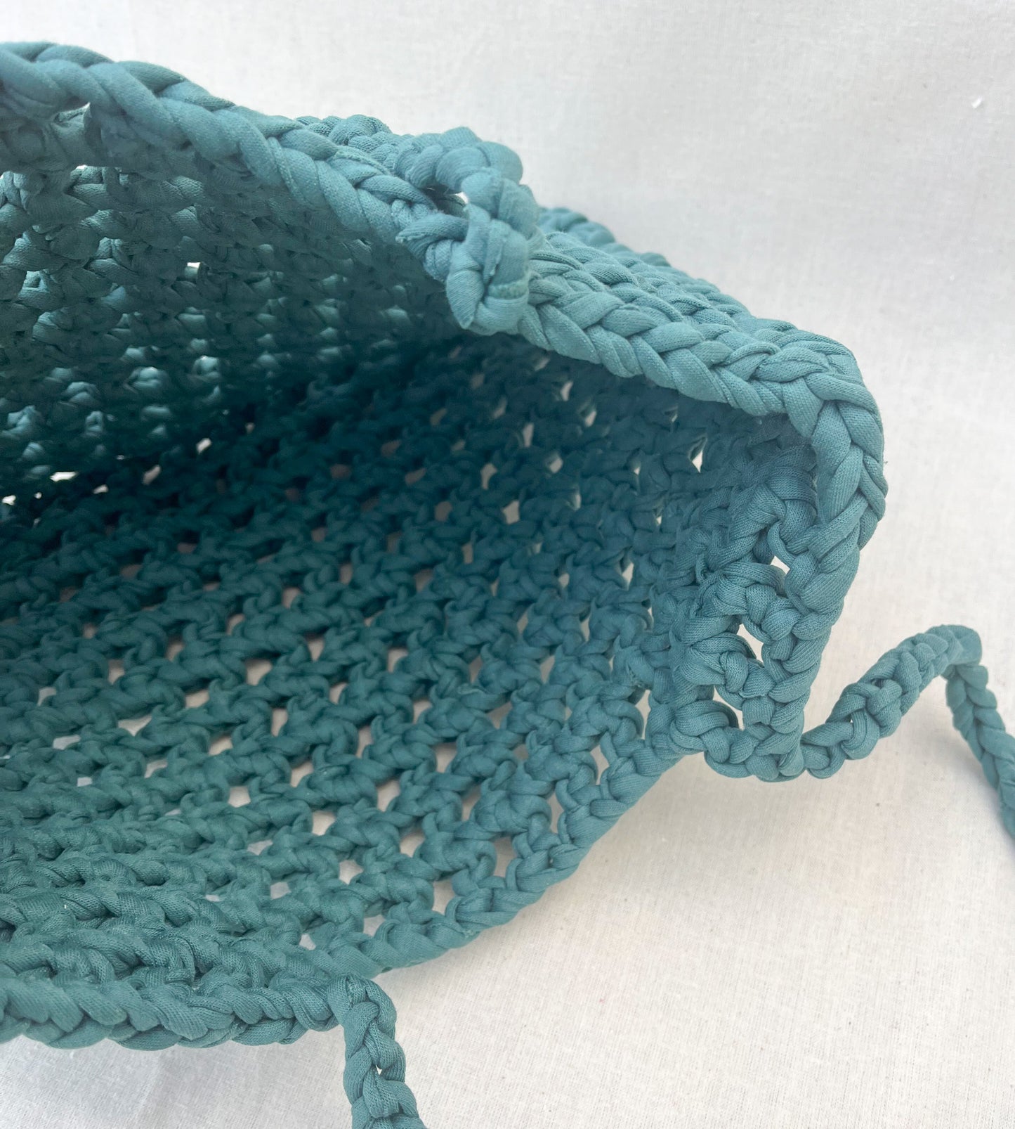 Crochet Mesh Bag & Drawstring Bags Set / Green