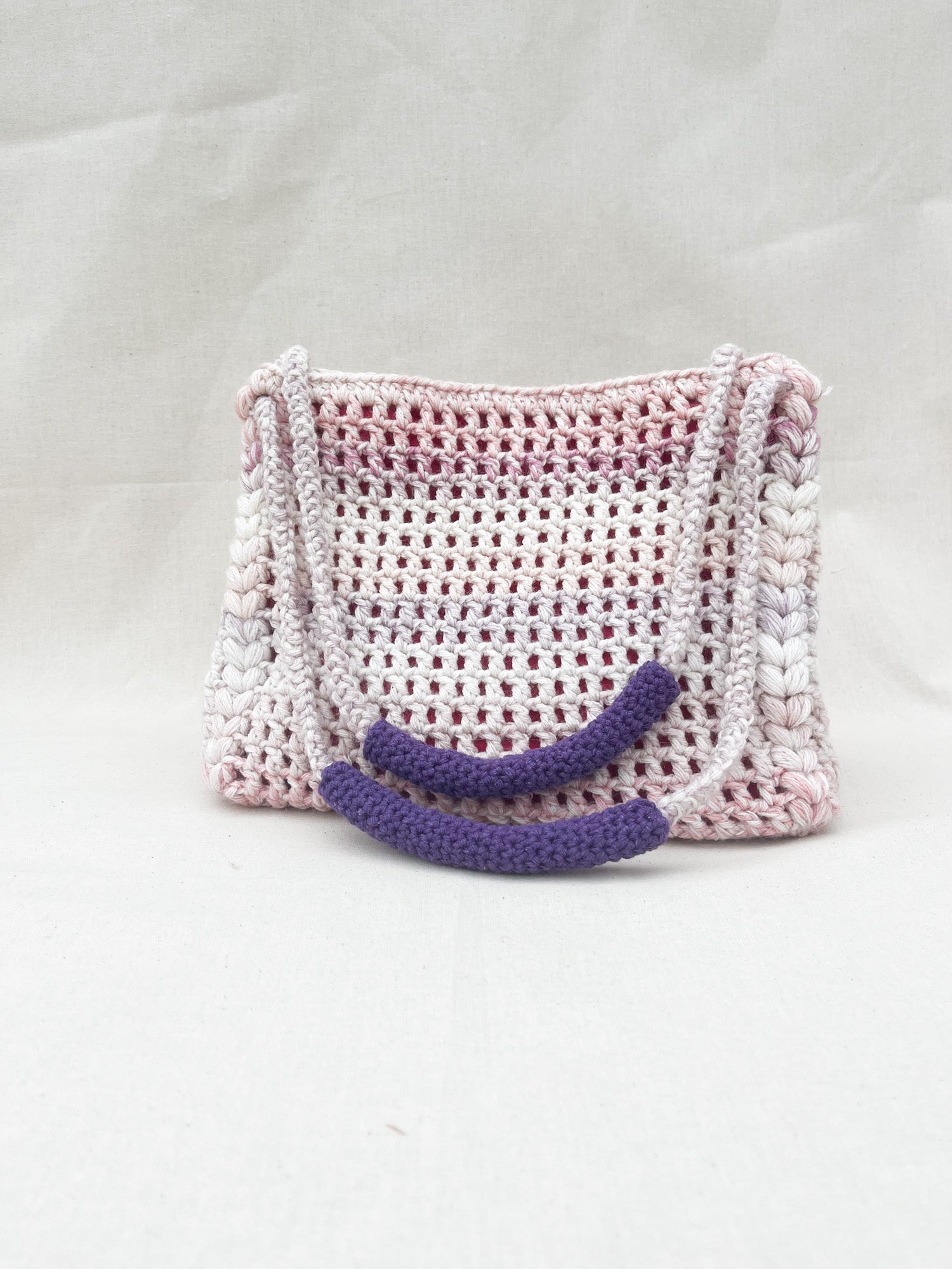 Purple Fuzzy Boho Crochet sale Shoulder Bag