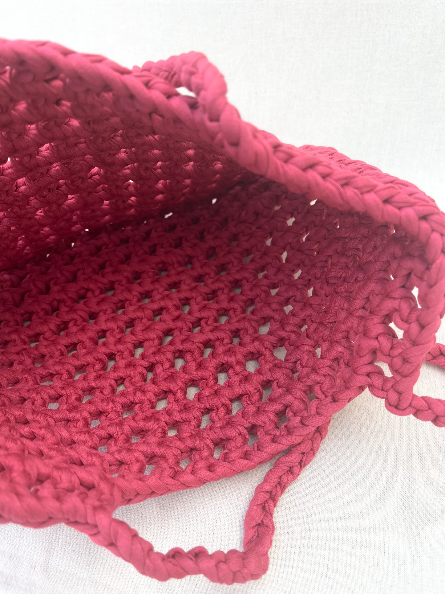 Crochet Mesh Bag & Drawstring Bags Set / Red
