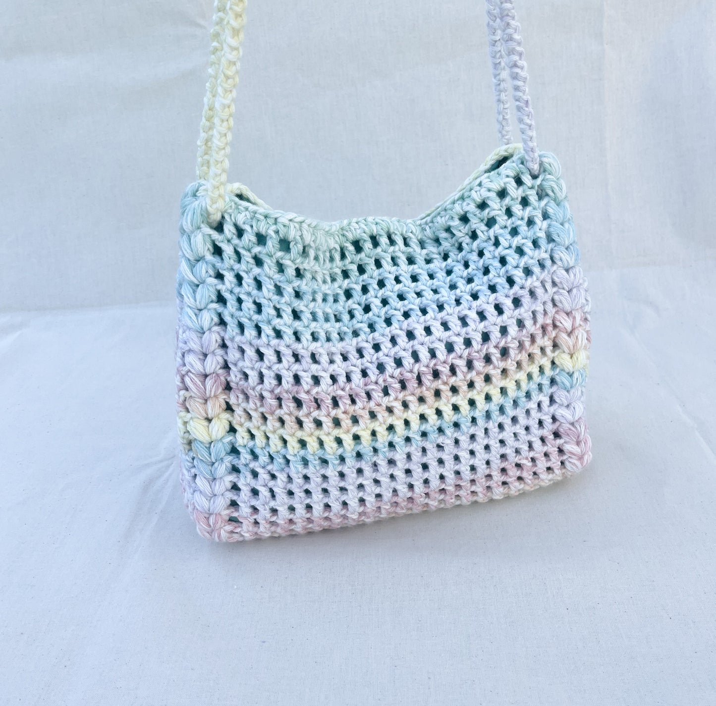 Multicolor Crochet Shoulder Bag / Green