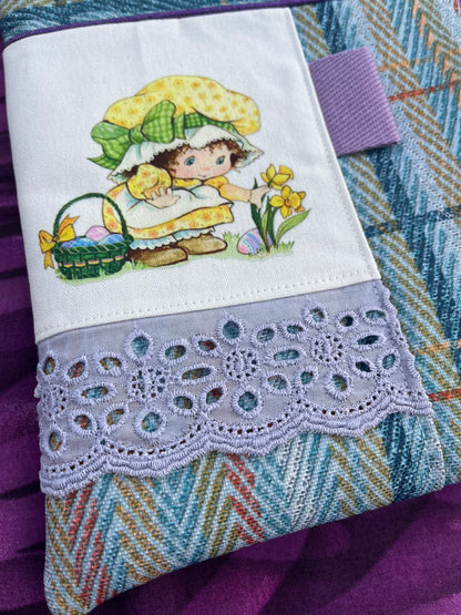 Little Girl Vintage Style Padded Book Covers / Green