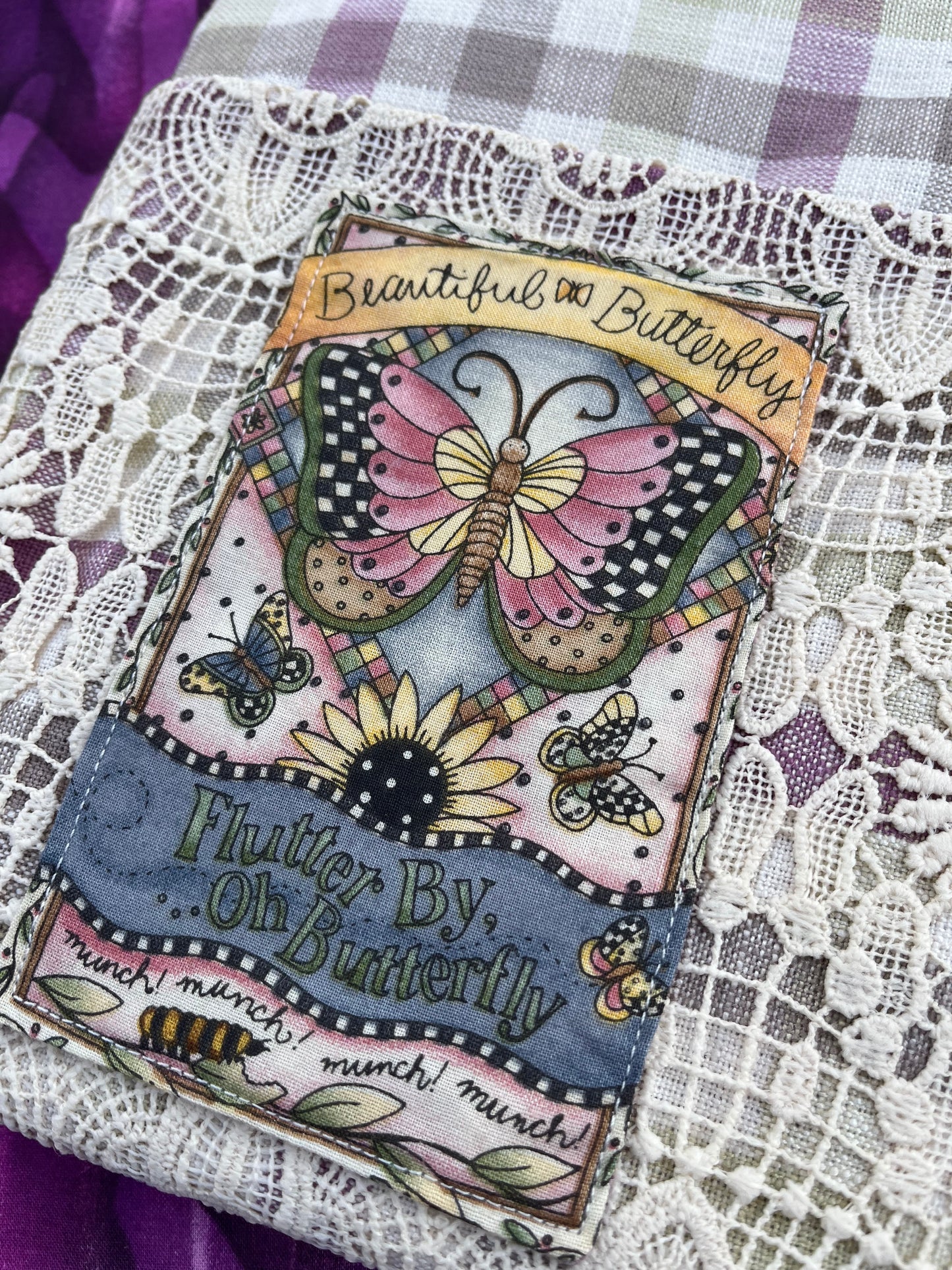 Vintage Style Padded Book Covers / Butterfly