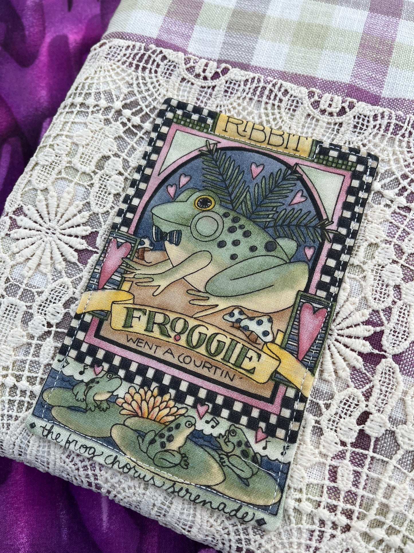 Vintage Style Padded Book Covers / Frog