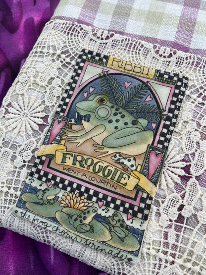 Vintage Style Padded Book Covers / Frog