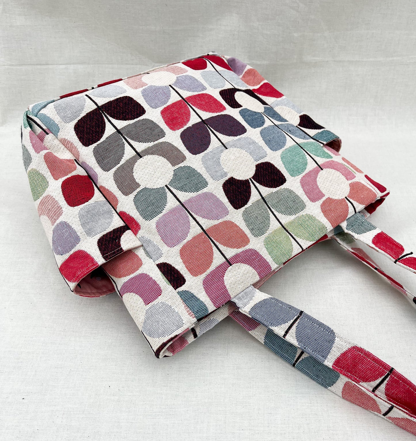 Canvas Side Pocket Tote Bag / Flowers