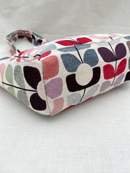 Canvas Side Pocket Tote Bag / Flowers