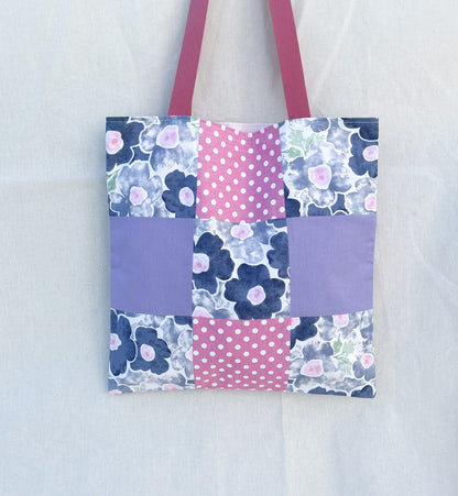 Light Patchwork Tote Bags / Purple