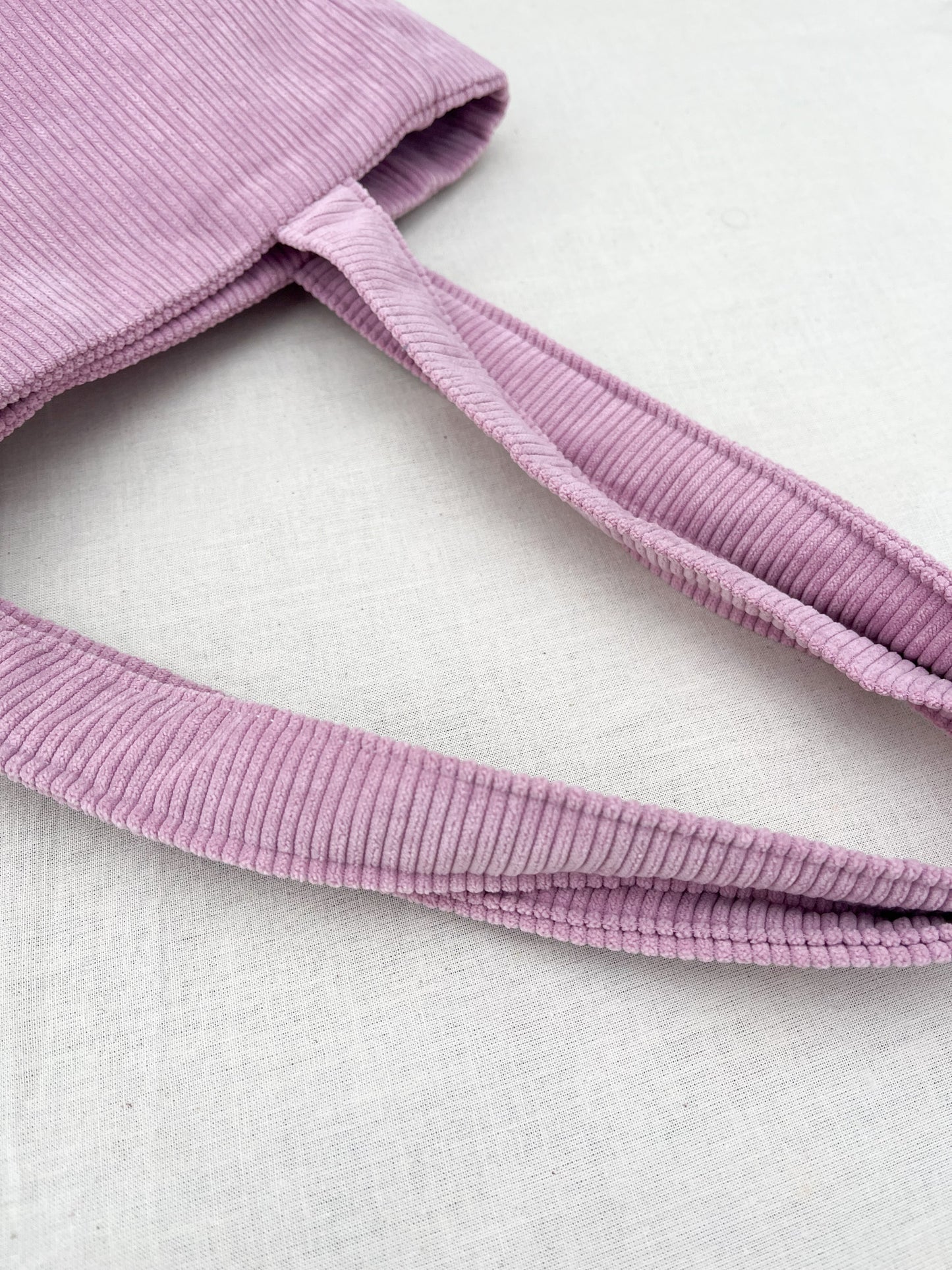 Corduroy Side Pocket Tote Bag / Pink