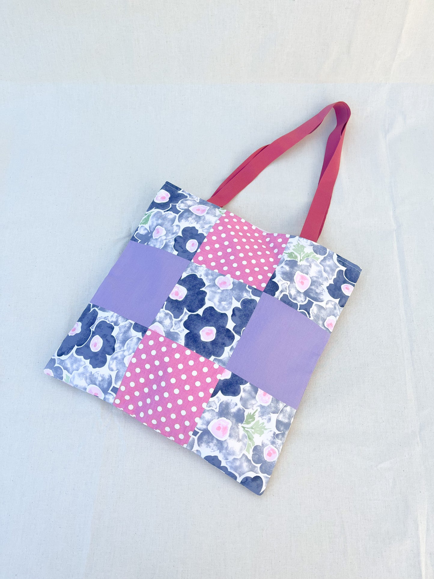 Light Patchwork Tote Bags / Purple