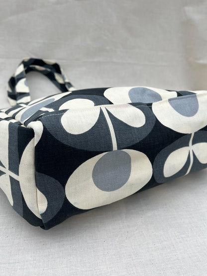 Canvas Side Pocket Tote Bag / Retro