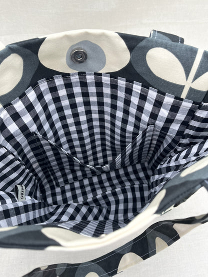Canvas Side Pocket Tote Bag / Retro